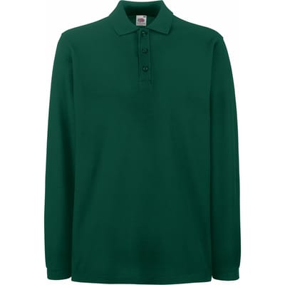 Fruit Of The Loom Heren Premium Poloshirt Met Lange Mouwen (Forest Groen)