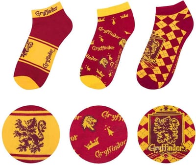 Cinereplicas Harry Potter - Gryffindor Enkelsokken - Set van 3 - Rood/Geel