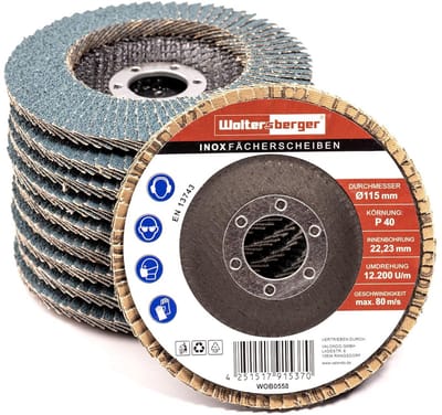 Verzinken Schuurwiel Sets voor Metaal en Hout 115mm Korrel 80 Professioneel Gebruik