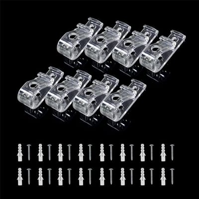 Dailygoody - Transparante P Clips - 8 Stuks veiligheidsclips voor rolluiken - Inclusief schroeven en plastic pilaren - Bevestigen en ondersteunen
