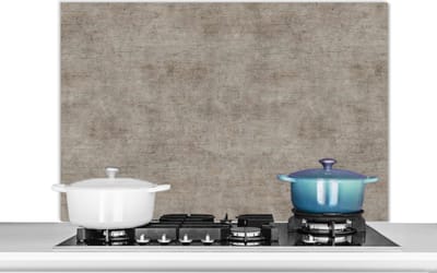 Spatscherm keuken 100x65 cm - Kookplaat achterwand Retro - Beton print - Patroon - Muurbeschermer - Spatwand fornuis - Hoogwaardig aluminium