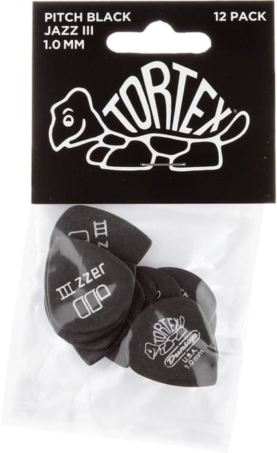 Jim Dunlop Tortex - Plectrums - Standard Jazz III - 1,00 mm - Player's Pack 12 Stuks
