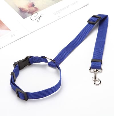 Hondengordel voor in de Auto I Verstelbaar I Hoofdsteun Gordel I Aurogordel Hond I Hondenriem I Blauw