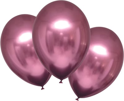 RIETHMULLER - 6 satijnroze latex ballonnen 28 cm
