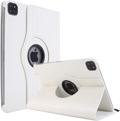 Hoes geschikt voor iPad pro 2020 / 2021 bookcase Draaibare Wit - Hoes geschikt voor iPad pro hoes 2021 / 2020 - Hoes geschikt voor iPad pro 11 2021 case Cover- Hoes geschikt voor iPad pro 2020 hoes