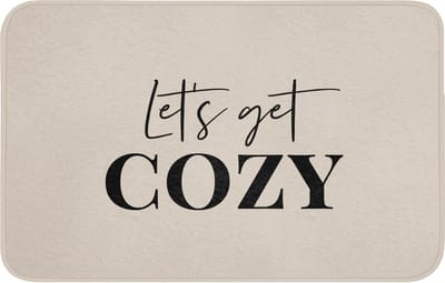 Badmat 80x50 cm - Antislip - Beige - Winter - Quote - Cozy - Badmatten voor badkamer - Badkamermat - Douchemat - Badkamer mat