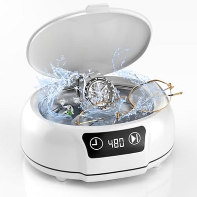 Ultrasone Reiniger - Sieraden Schoonmaker - Diepe Reiniging - 48000 Hz Trillingen - 700 ml Tank - Wit