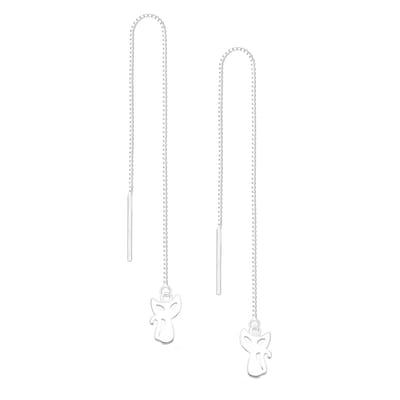 EAR IT UP - Doortrekoorbellen - Kat - Threader - 925 sterling zilver - 100 x 5 mm - 1 paar
