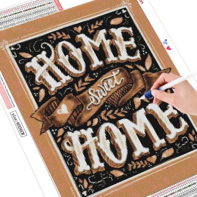 5D bricolage diamant broderie texte décoration de la maison peinture point de croix dessin animé 20X30CM black