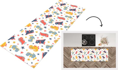Keukenloper - Loper keuken - Patronen - Dino - Sterren - 150x50 cm - Keukenloper vinyl