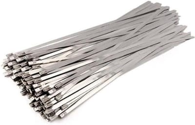 Kabelbinders RVS - Metalen Ties - Kabelbeheer - Zelfsluitende Handgreep - 100 stuks 300mm - Zilver