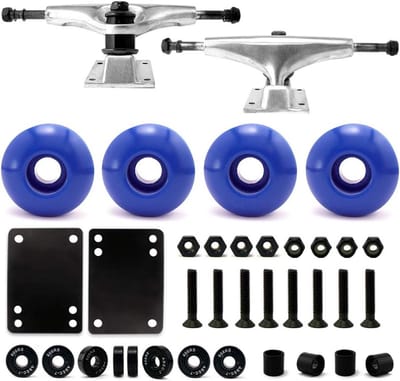 Complete Set Skateboard Onderdelen: Wielen, Kogellagers, Risers en Schroeven Set