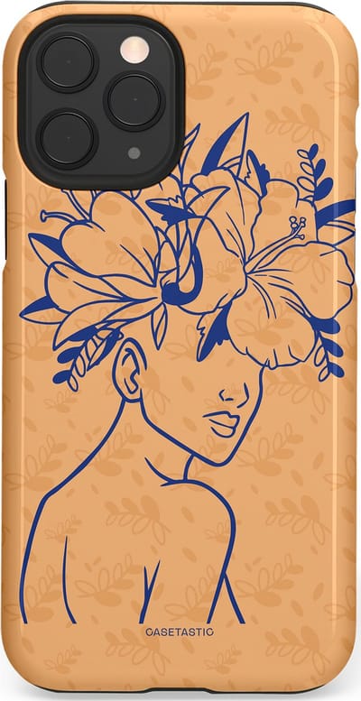 Casetastic hoesje geschikt voor Apple iPhone 11 Pro - Dubbellaagse bescherming - Lijn en Bloesem - Fashion Case - Perzik