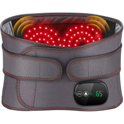 Elektrische verwarming Taille massager Trillingen Warme compressie Lendensteun Riem Taille massage Rugondersteuning Ontspan Bloedcirculatie grijze kleur