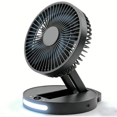 LISM – Deze draagbare bureauventilator heeft een 180 graden kantelbare ventilatorkop en een opvouwbaar ontwerp. Het is een stille, persoonlijke ventilator, geschikt voor thuiskantoren, slaapkamers en kamperen. Grijs