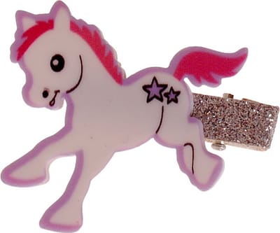 Haarclipje pony wit - 6 cm