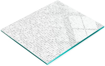 Multifunctioneel decoratief keukenbord van gehard glas met binaire code, 60x52 cm