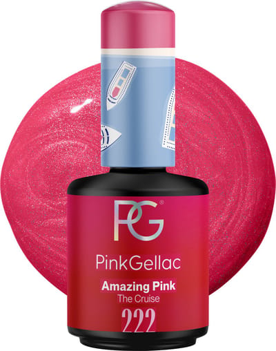 Pink Gellac Gellak - 222 Amazing Pink 15ml - Glanzende Roze Gel Nagellak - Gellac - Gel Nagels Producten