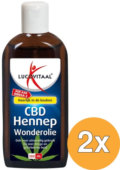2x Lucovitaal CBD Hennep Huidwonder Olie (200 ml)