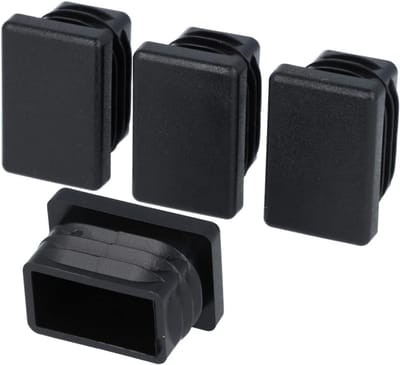 4x Rechthoekige Buisdoppen Zwart voor Vierkante Buis - Eindkappen en Stoppen (30x20 mm)