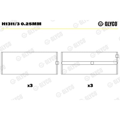 Krukaslagerset GLYCO H1311/3 0.25mm