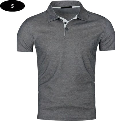Livano Golf Shirt Heren - T-shirt - Golfkleding - Golfen - Golf Accessoires - Polo Shirt - Donkergrijs + Lichtgrijs - Maat S