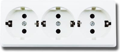 Wandcontactdoos - Aigi Kuta - Opbouw - 3-voudig - Randaarde - Wit