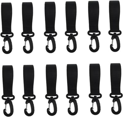 Kinderwagenhaken - Buggy Clips - Tassen Meenemen - Antislip Ontwerp - 12 Stuks - Zwart