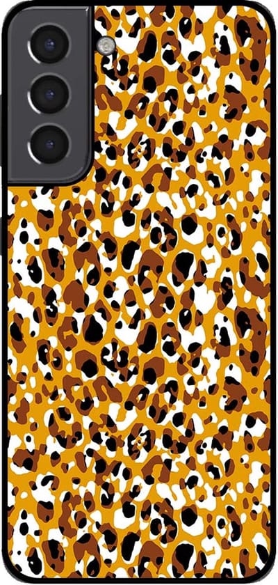 Smartphonica Telefoonhoesje voor Samsung Galaxy S21 met panterprint - TPU backcover met luiaardprint - Bruin geschikt voor Samsung Galaxy S21