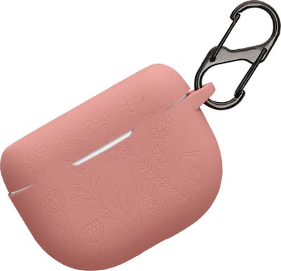 kwmobile case voor draadloze oordopjes geschikt voor Jabra Elite 8 Active hoes - Siliconen beschermhoes - Gestanst patroon design in donkerroze