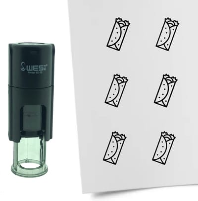 CombiCraft Stempel Burrito 10mm rond - zwarte inkt