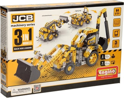 Engino JCB - Laadvoertuigen, 3in1 Afmeting verpakking: 41 x 28 x 5,9 cm