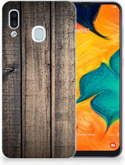 Samsung Galaxy A30 Bumper Hoesje Steigerhout