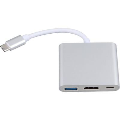 Station d'accueil USB-C 3 en 1 en alliage d'aluminium, transmission 4K HD 5 Gbit/s, alimentation PD 60 W, hub USB-C pour téléviseur