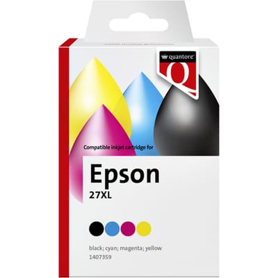 Inktcartridge Quantore alternatief tbv Epson 27XL zwart+3kleur