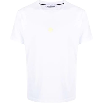 Stone Island Zomer 22 Logo Print Ronde Hals Korte Mouw T-shirt Heren Tops Wit 76152NS97-V0001 M white