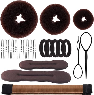 Knotjes Maker Set - Haar Styling Kit - Kapsels Creëren - 23 Delige Set - Standaard Maat - Koffiebruin