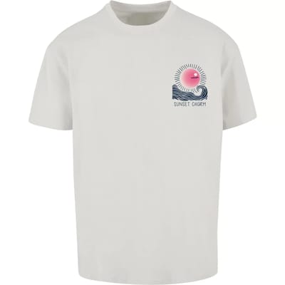 Merchcode - Sunset Charm Oversized Heren T-shirt - M - Grijs