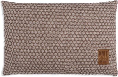 Knit Factory Juul Sierkussen - Rechthoekig kussen - Kussen woonkamer - Bank kussen - Decoratie kussen - Marron/Beige - 60x40 cm - Kussenhoes inclusief kussenvulling