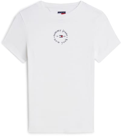 Tommy Jeans T-shirt Tjw Slim Ess Logo2 Ri Dw0dw22807 Ybl Ecru Dames Maat - M