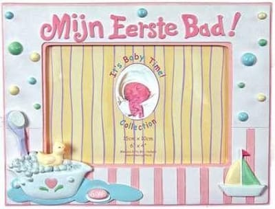 Fotolijst Eerste Bad 10x15 Roze