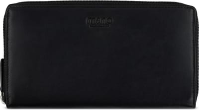 mano Don Andrea Portemonnee RFID-bescherming Leer 19 cm - Dames - Horizontaal - schwarz