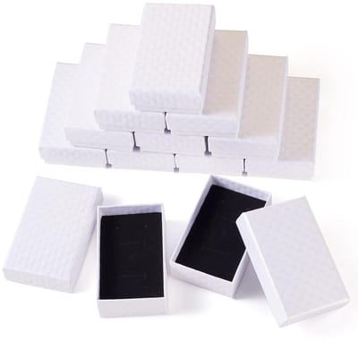 Zeynomax - Witte Sieraden Dozen - 12 Stuks - Presentatie & Opslag - Rhombus Vorm - Karton - Sieraden Bewaren - Cadeaus - Witte