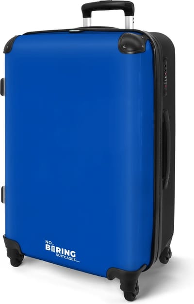 NoBoringSuitcases.com® - Koffer groot blauw - Blauwe rolkoffer lichtgewicht - Reiskoffer met 4 wielen - Grote trolley XL - 20 kg bagage - Large travel suitcase