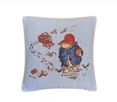 Kussenhoes - Luxe Gobelinstof - Paddington Bear - Beertje Paddington - Licht blauw gestreept - Classic Marmalade - 45x45 cm