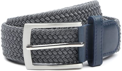 Suitable Geweven Riem Antraciet - Maat 105 - Dames en Heren - Elastisch gevlochten stretch riem - 3,5cm breed - Riem gevlochten