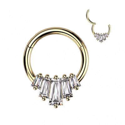 Piercing PVD 5 Baguette 1.2x10 - goud - LMPiercings