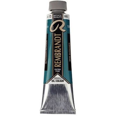 Peinture à l'huile - Vert outremer - 683 - Extra-fine - Rembrandt - Tube 40ml vert