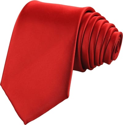Fako Fashion - Stropdas - Effen - Satijn - 8cm - 145cm - Donkerrood