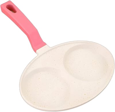 Eierpan - Koekenpan Omeletpan - Ontbijt Bakken - Dubbele Kopjes - 29x21.5x2 cm - Wit
